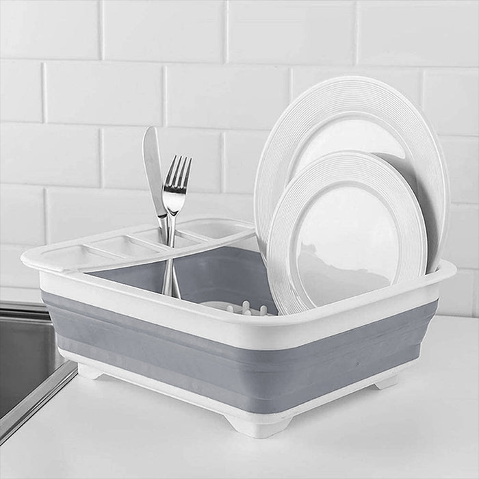 Home Master Collapsible Dish Drainer 10L with Cutlery Holder