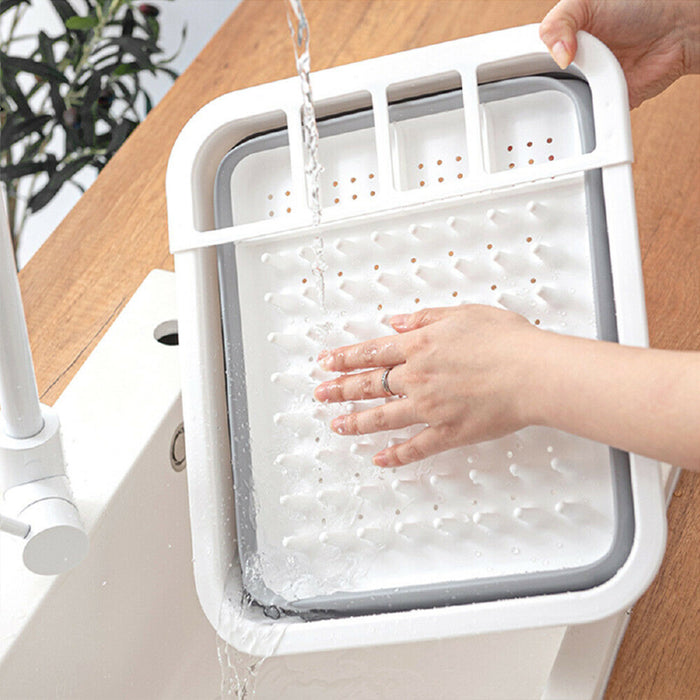 Home Master Collapsible Dish Drainer 10L with Cutlery Holder