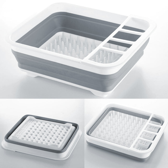 Home Master Collapsible Dish Drainer 10L with Cutlery Holder