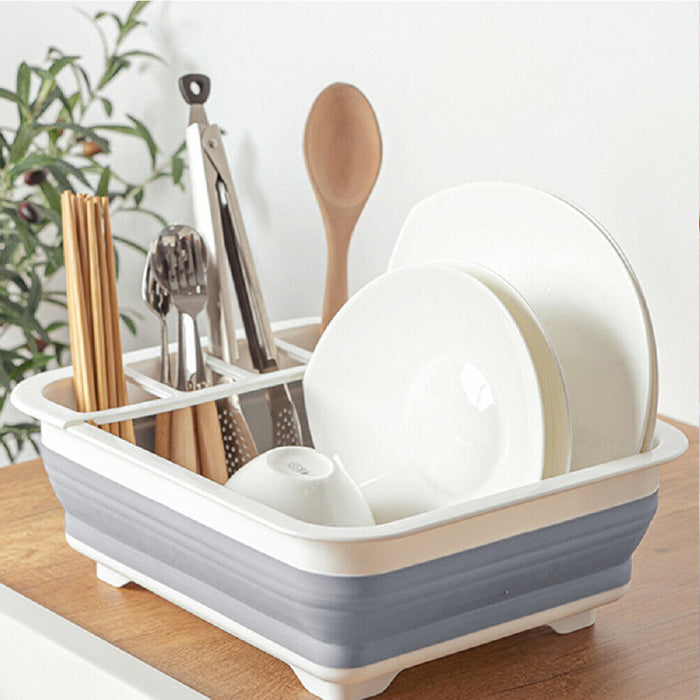 Home Master Collapsible Dish Drainer 10L with Cutlery Holder