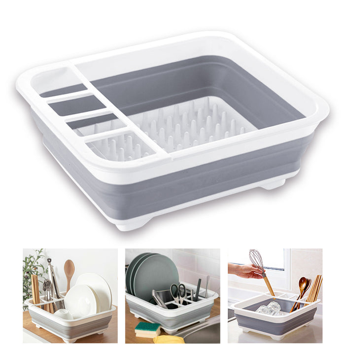 Home Master Collapsible Dish Drainer 10L with Cutlery Holder