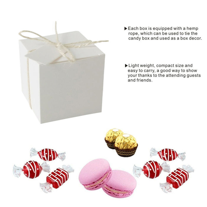 100 Pcs Kraft Paper Gift Boxes with Jute String and Tags