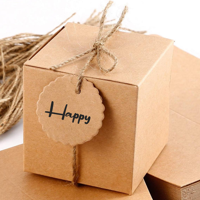 100 Pcs Kraft Paper Gift Boxes with Jute String and Tags