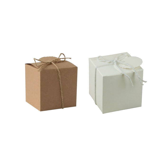 100 Pcs Kraft Paper Gift Boxes with Jute String and Tags