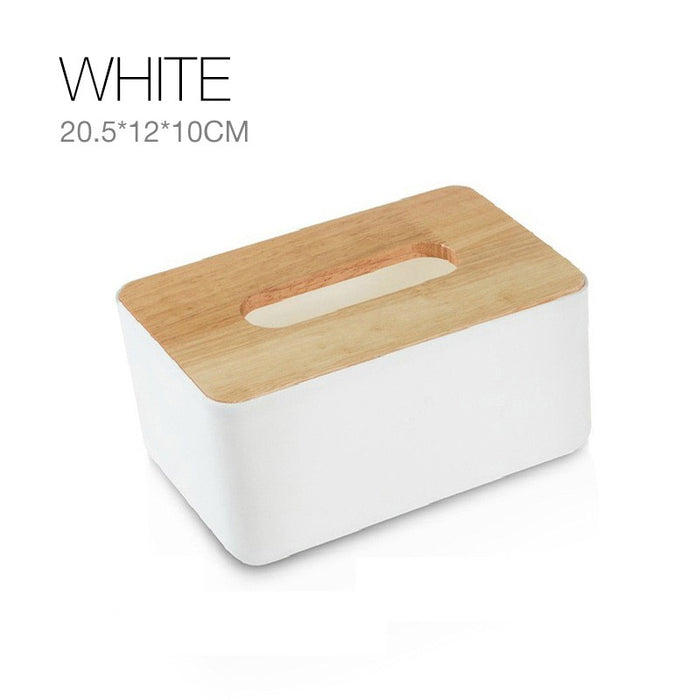 Wooden Tissue Box Cover PP + Wood European Style 4 Colours 20.5 x 12 x 10 cm