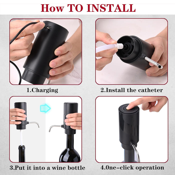 1 Air Pressure Wine Dispenser Automatic Pourer USB Charged