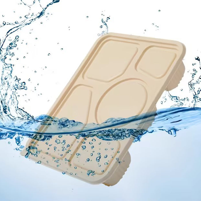 Degradable Corn Starch Takeaway Box, Matching Bowls, 50pcs