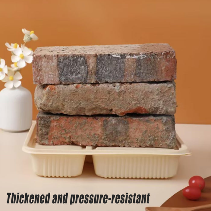 Degradable Corn Starch Takeaway Box, Matching Bowls, 50pcs