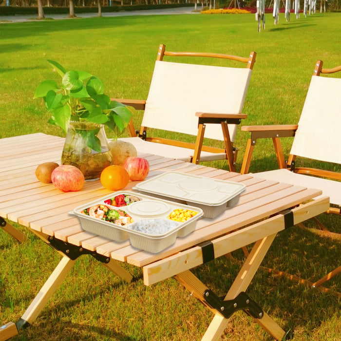 Degradable Corn Starch Takeaway Box, Matching Bowls, 50pcs