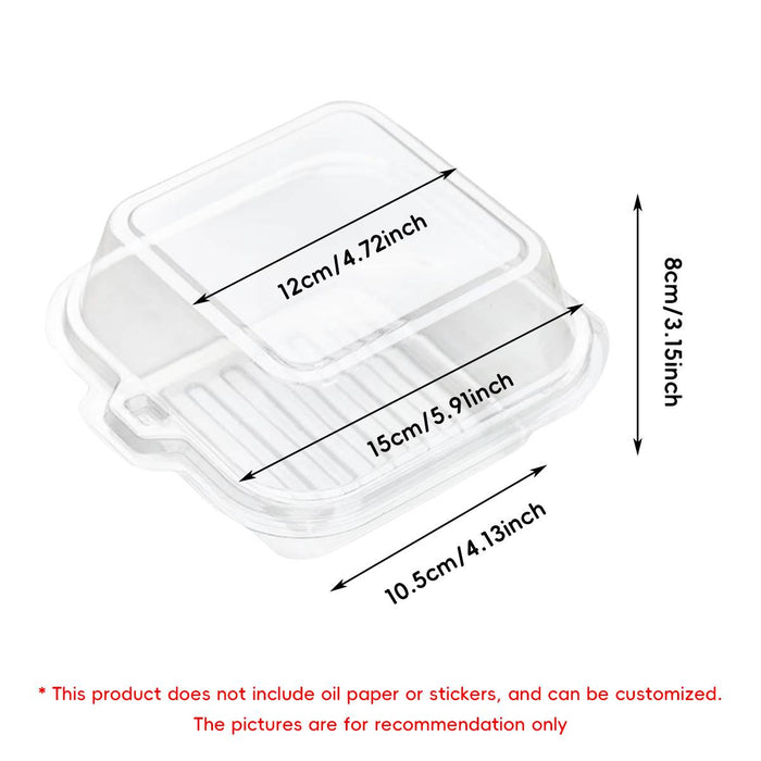 50 Pcs Clear Plastic Tiramisu Box 4 Inch Clamshell Cake Container