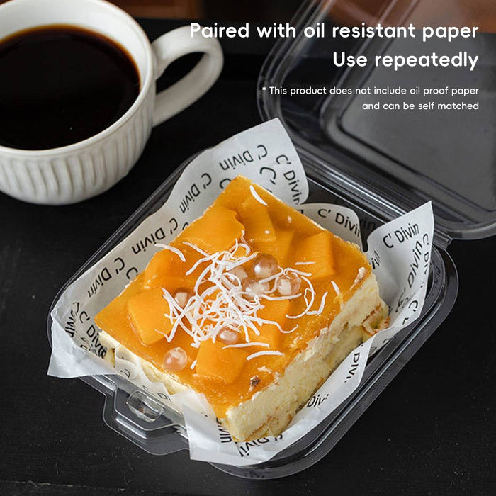 50 Pcs Clear Plastic Tiramisu Box 4 Inch Clamshell Cake Container