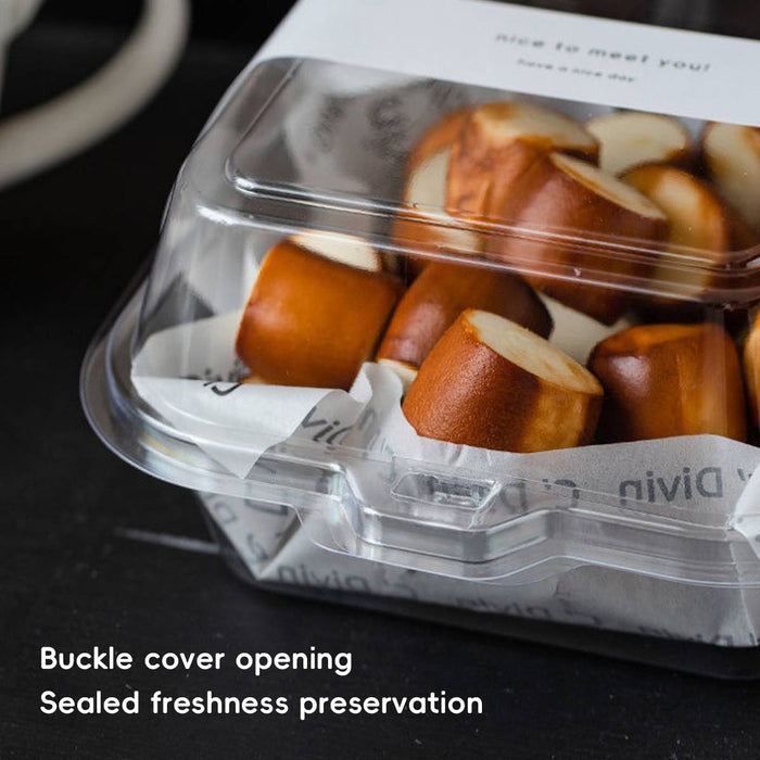 50 Pcs Clear Plastic Tiramisu Box 4 Inch Clamshell Cake Container