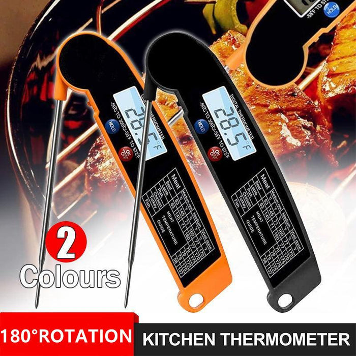 Foldable Digital Food Thermometer Fast Read BBQ Cooking Meat Probe