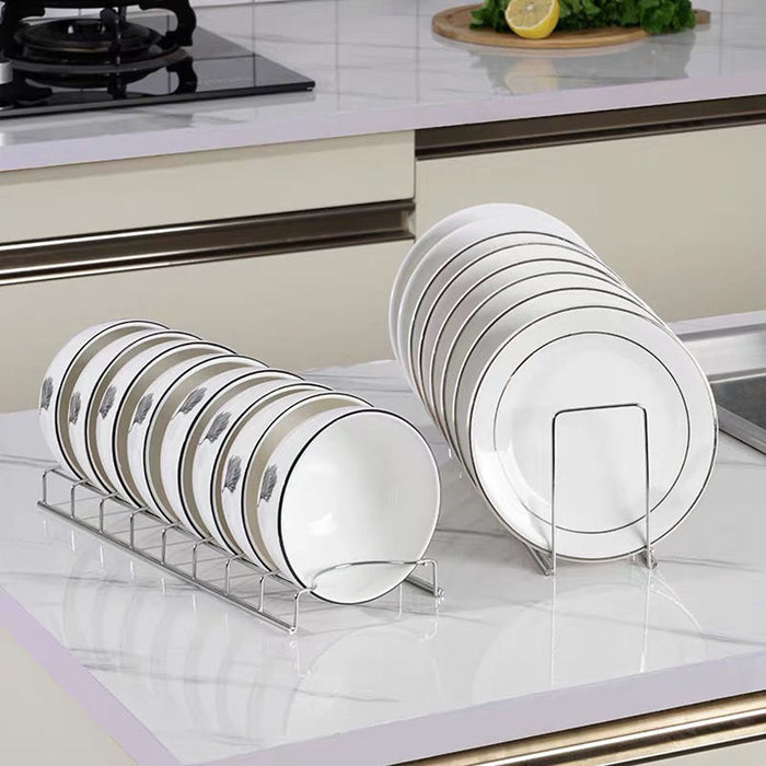 2pcs Stainless Steel Drainer Dish Rack Kitchen Dish Organizer Sink Storage Rack