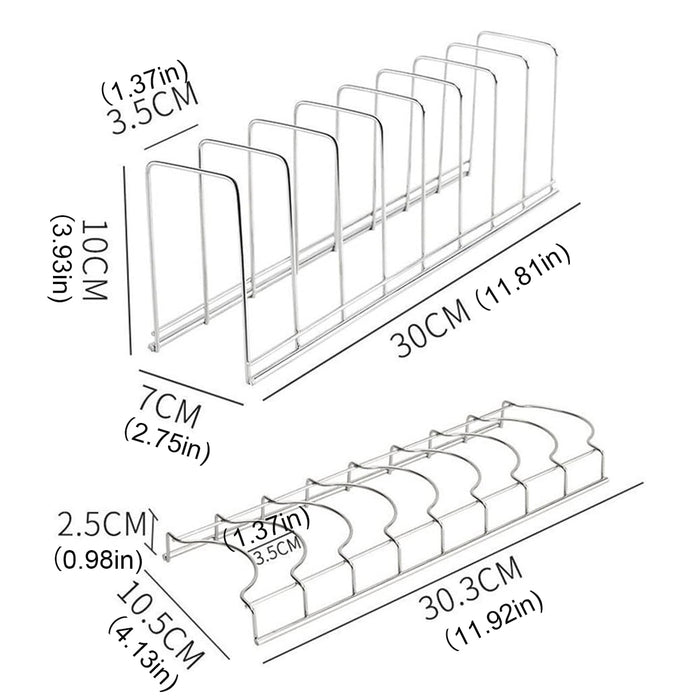 2pcs Stainless Steel Drainer Dish Rack Kitchen Dish Organizer Sink Storage Rack