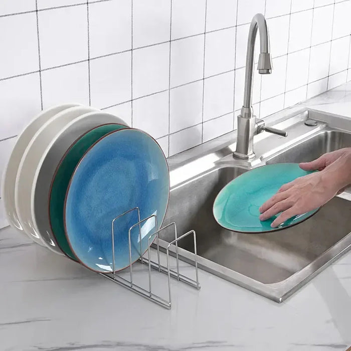 2pcs Stainless Steel Drainer Dish Rack Kitchen Dish Organizer Sink Storage Rack