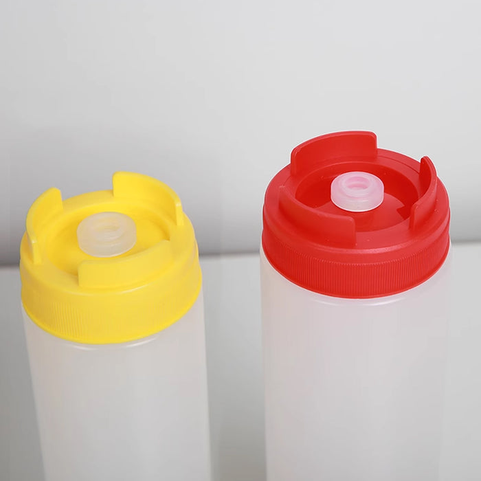 16oz Plastic Squeeze Sauce Bottles Double-Ended Dispenser, 4pcs