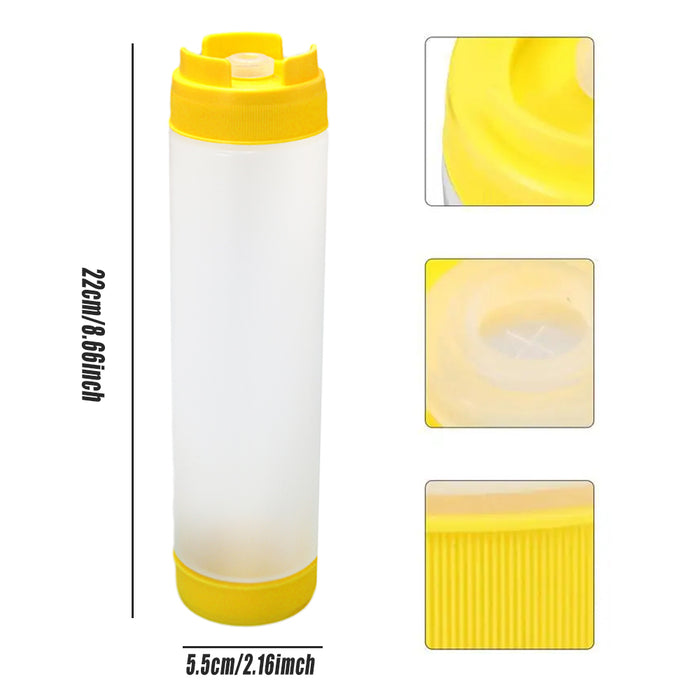 16oz Plastic Squeeze Sauce Bottles Double-Ended Dispenser, 4pcs