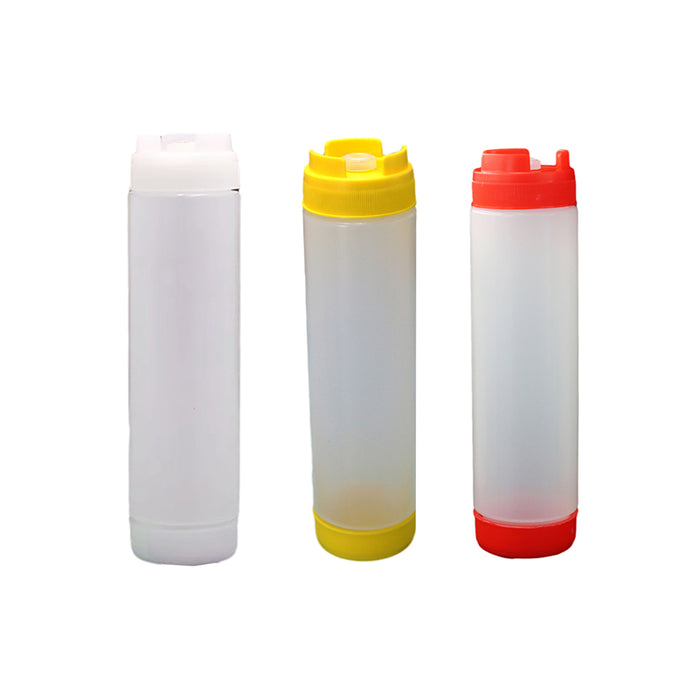 16oz Plastic Squeeze Sauce Bottles Double-Ended Dispenser, 4pcs