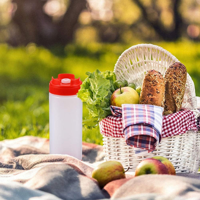 16oz Plastic Squeeze Sauce Bottles Double-Ended Dispenser, 4pcs