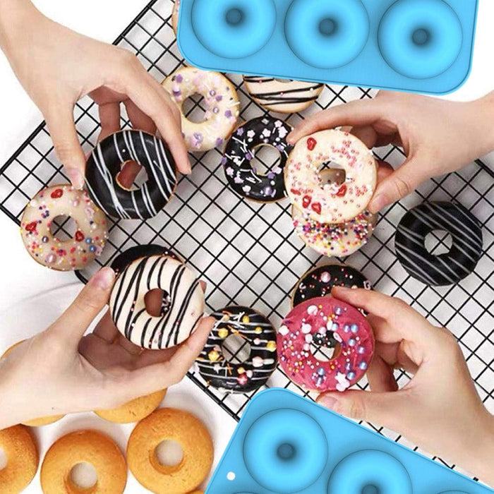 3 Pcs Silicone Donut Mould Set 6 Cavity Non Stick Oven Microwave Freezer Safe