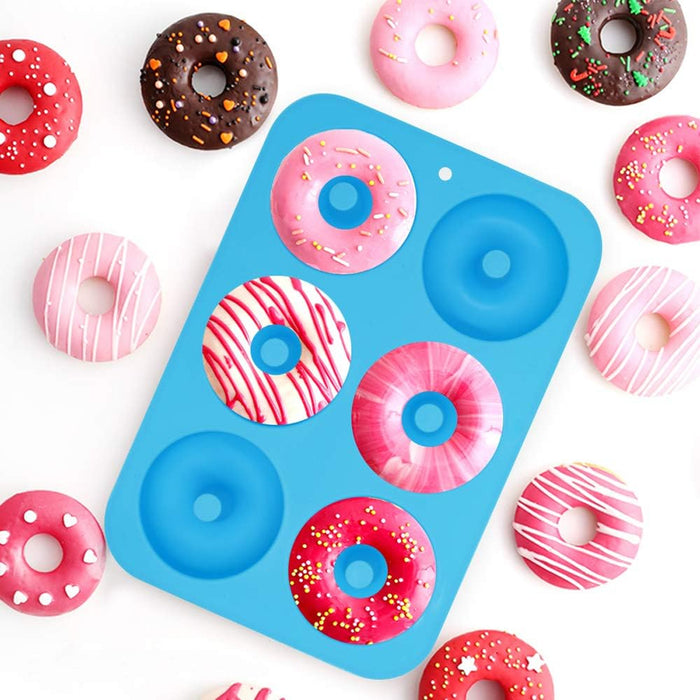 3 Pcs Silicone Donut Mould Set 6 Cavity Non Stick Oven Microwave Freezer Safe