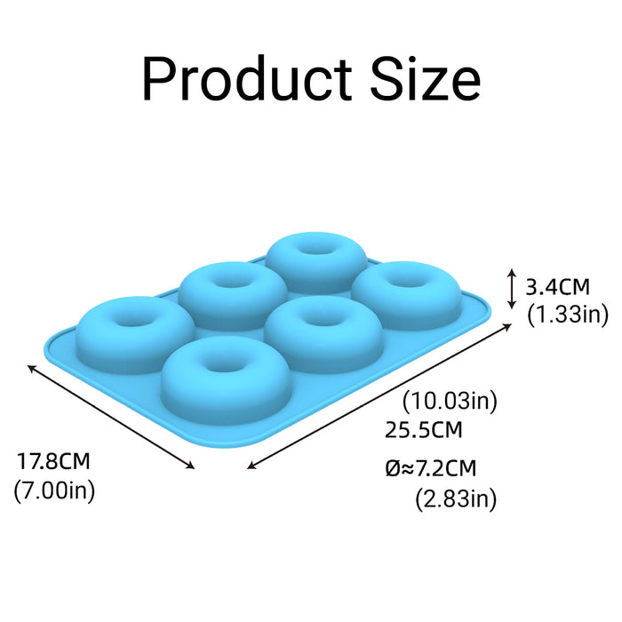 3 Pcs Silicone Donut Mould Set 6 Cavity Non Stick Oven Microwave Freezer Safe