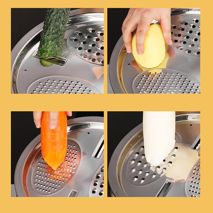 3 Pcs Stainless Steel Colander Basin Mixing Bowl Set with Grater
