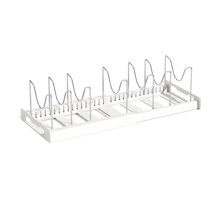 Telescopic Pot Rack Organiser with Stainless Steel Dividers