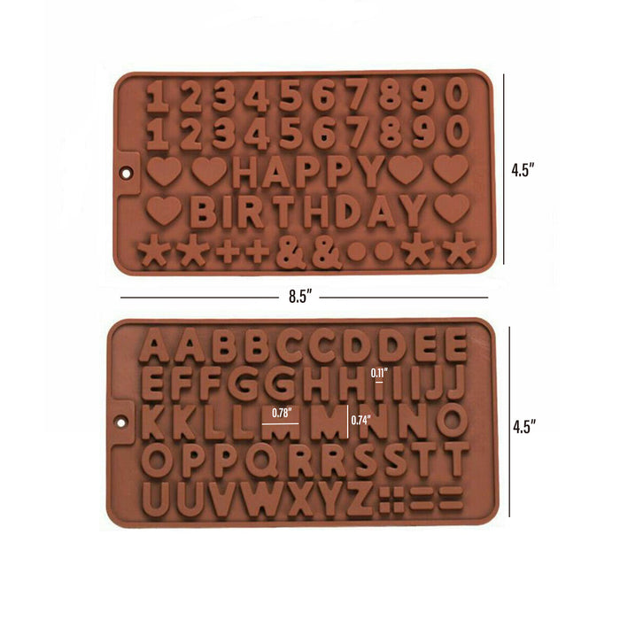 Silicone Alphabet & Number Casting Jewelry Mold Brown