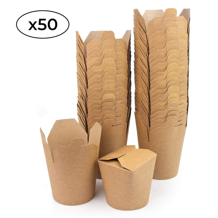 Portable Kraft Paper Lunch Box, 26oz