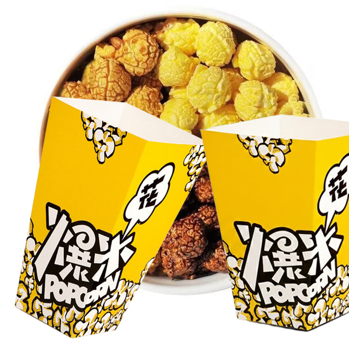 100 Pcs Oil-Proof Disposable Popcorn Snack Boxes in 2 Sizes