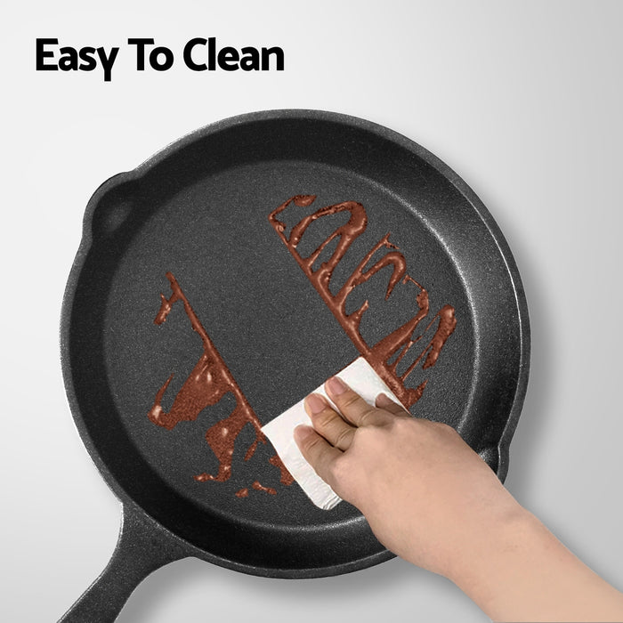 3Pcs Cast Iron Frying Pan Set Non-Stick for All Stovetops