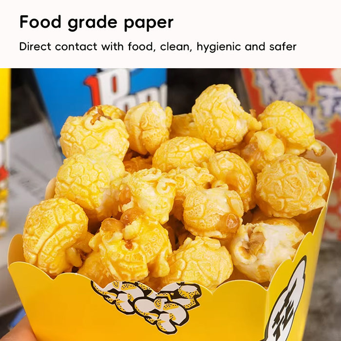 100 Pcs Oil-Proof Disposable Popcorn Snack Boxes in 2 Sizes