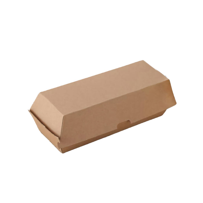 Kraft Paper Hot Dog Boxes - Corrugated Brown Takeaway Food Packaging