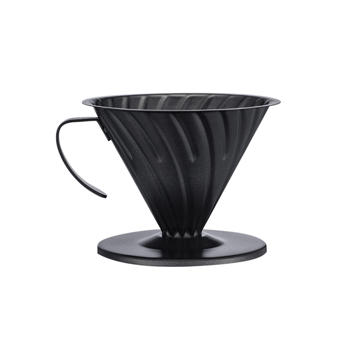 Stainless Steel Coffee Filter Cup with Handle Matte Black