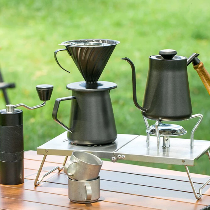 Stainless Steel Coffee Filter Cup with Handle Matte Black