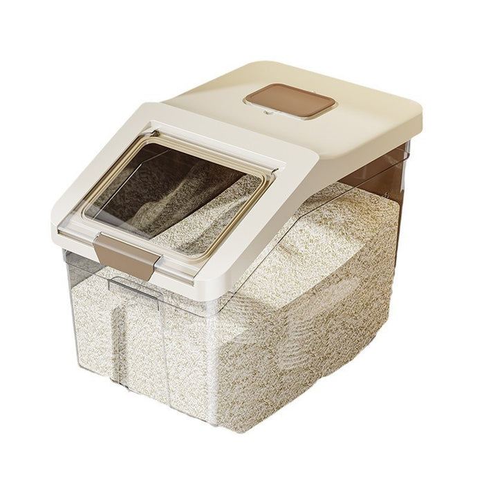 25L Transparent Rice Storage Bucket with Flip-Top Lid Seal
