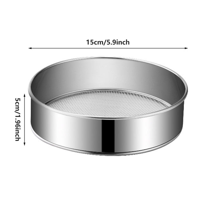 304 Stainless Steel Flour Sieve 15cm Fine 60-Mesh for Baking and Straining