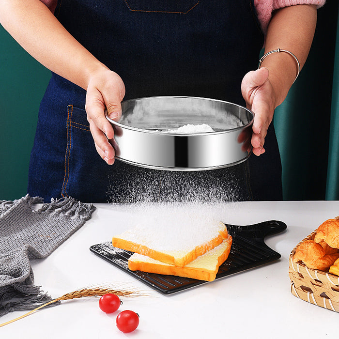 304 Stainless Steel Flour Sieve 15cm Fine 60-Mesh for Baking and Straining