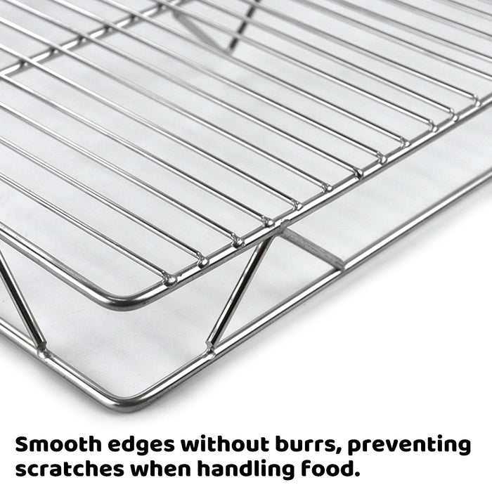 2 Pcs Stainless Steel Cooling Rack 60×40cm Mesh