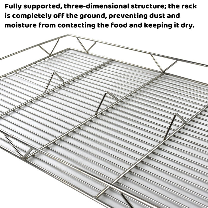 2 Pcs Stainless Steel Cooling Rack 60×40cm Mesh