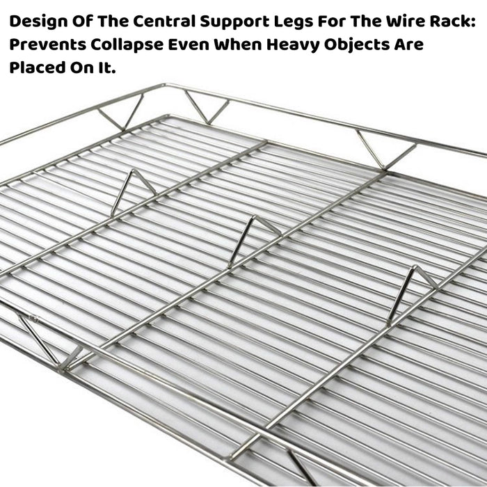 2 Pcs Stainless Steel Cooling Rack 60×40cm Mesh