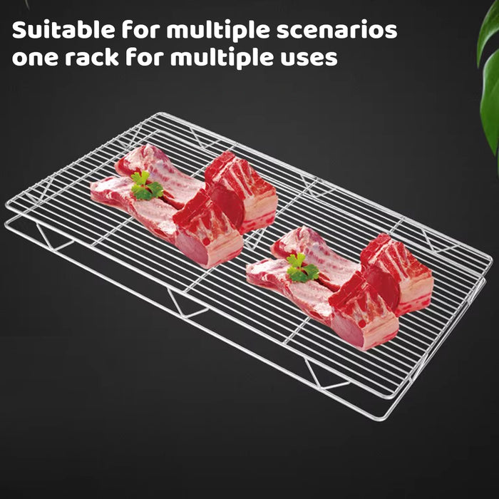 2 Pcs Stainless Steel Cooling Rack 60×40cm Mesh