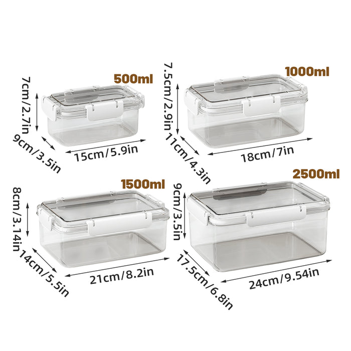 12 Pcs Airtight Food Storage Containers with Snap Lock Lids in 4 Sizes