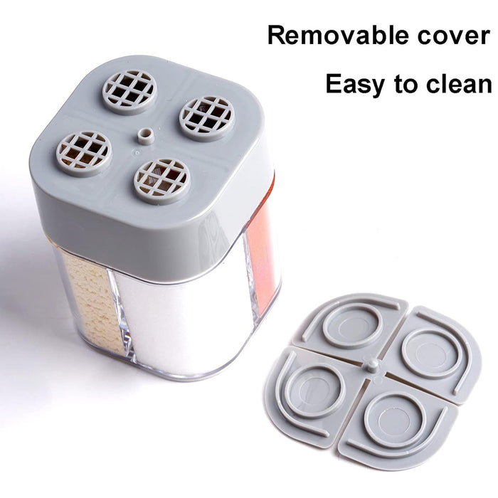 4 Pcs 4-in-1 Seasoning Jar Set Airtight Plastic Kitchen