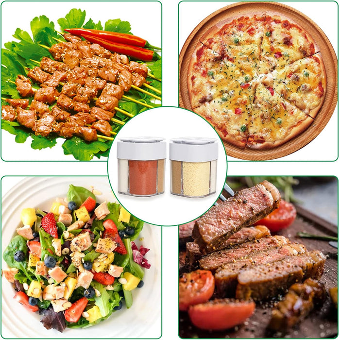 4 Pcs 4-in-1 Seasoning Jar Set Airtight Plastic Kitchen