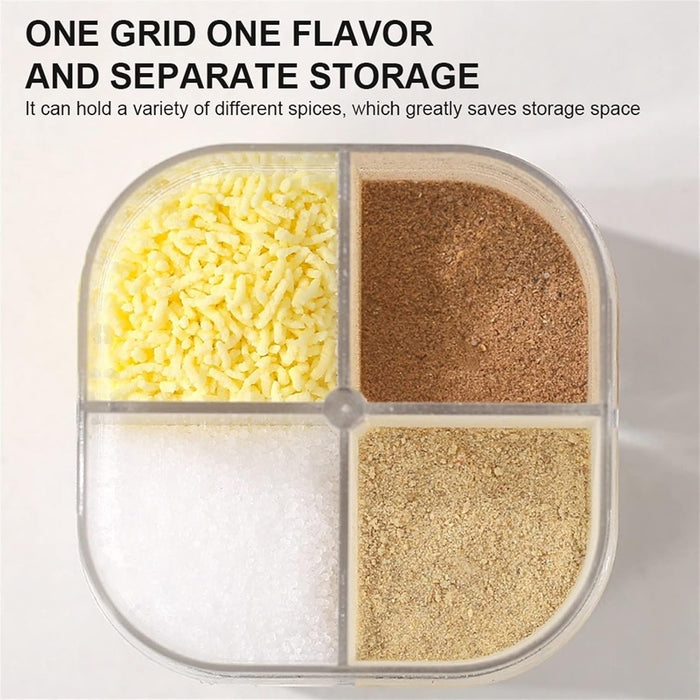 4 Pcs 4-in-1 Seasoning Jar Set Airtight Plastic Kitchen