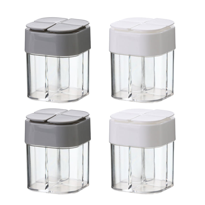 4 Pcs 4-in-1 Seasoning Jar Set Airtight Plastic Kitchen