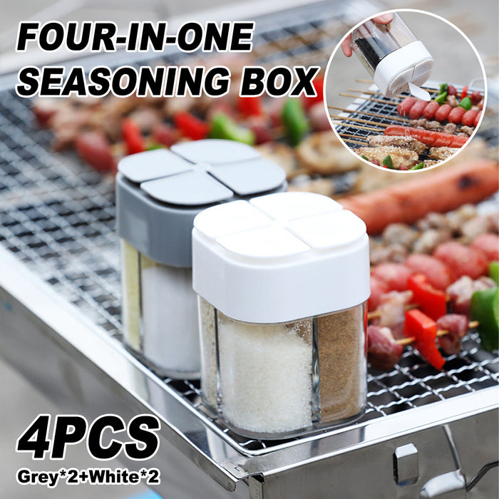 4 Pcs 4-in-1 Seasoning Jar Set Airtight Plastic Kitchen